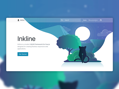 Inkline branding framework gradient illustration inkline logo ui ux vector vuejs website