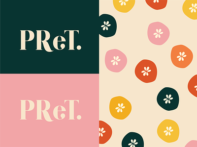 PReT. logo & pattern brand branding colours design food icon icons illustration logo pret rebrand rebranding vector