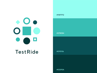 TestRide - Logo and Color Palette app brand brand design branding color palette colours design logo pantone pixel testing ui vector
