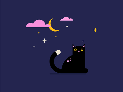 Halloween animal cat colours design halloween icon icons illustration magic moon night object vector