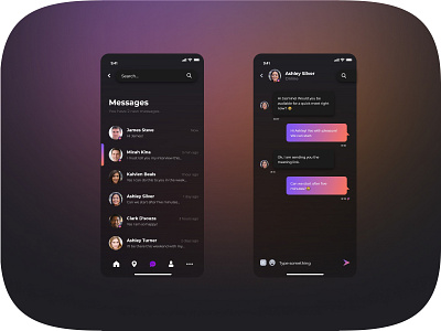 Chats Screen app chats gradient mobile trend ui ux