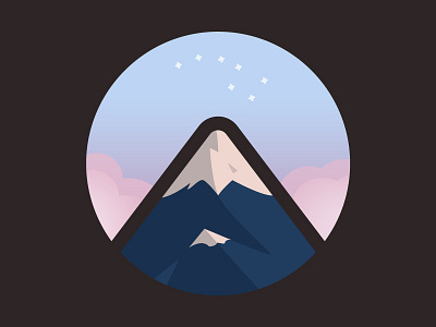 The mountain badge illustration illustrator logo vector