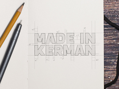 Made in Kerman badge brand branding clean grid design grid logo illustrator iran kerman logo product type art typo typo logo typograpgy