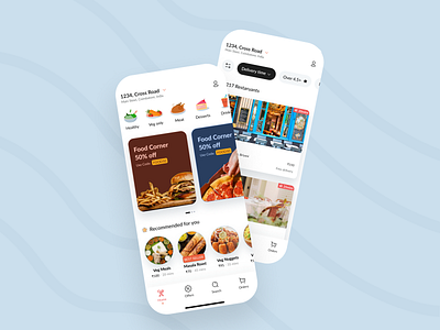 Food app app clean design flat food interface minimal mobile ui ui ux