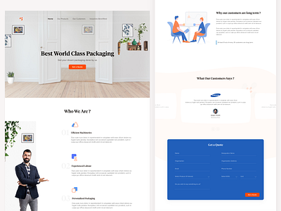 Landing Page - Packaging Firm clean design flat illustraion image interface minimal quote typography ui ux webdesign website