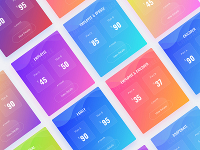Pricing Card abstract card card design colorful design flat gradient insurance interface minimal pricing typography