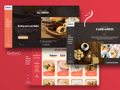 New website - Pages Dalbero Alimentícios alimentos design dribbble logo novosite uberlandia uberlândia ui uidesign ux uxdesign webdesign website