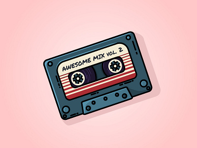 Awesome Mix vol.2 awesome mix flat guardians of the galaxy mix tape retro tape vector