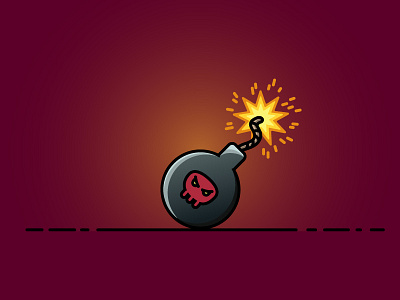 Boom bomb boom flat game icon ui vector