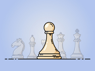Pawn checkmate chess flat pawn ui vector