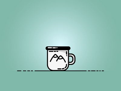 Camping mug camping flat icon illustration mug vector