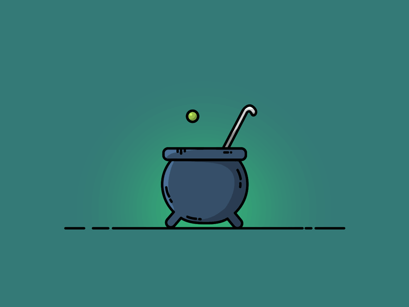 Bloop bloop animation brew cauldron flat gif magic potion