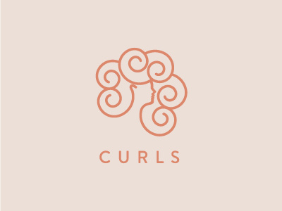 Curls curls feminism girl girl power girls grl pwr hair hair stylist logo power salon woman