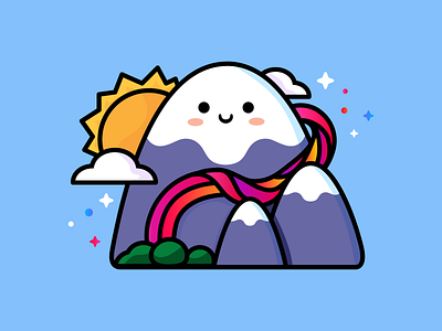 The Alps adorable alpy avatar cute happiness happy illustration kawaii linear mountain picture positive profile rainbow smile stroke sunshine the alps