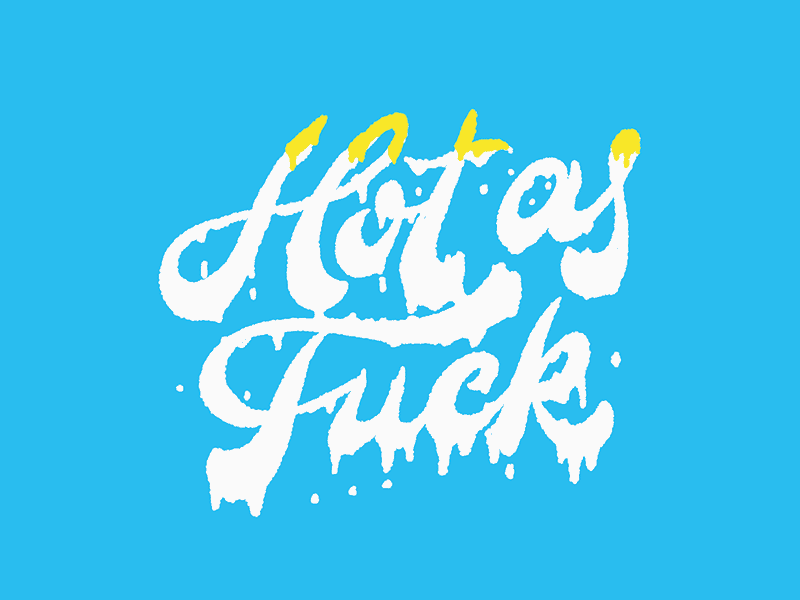 Hot. As. F*** animation frame by frame hot lettering script summer typography weather