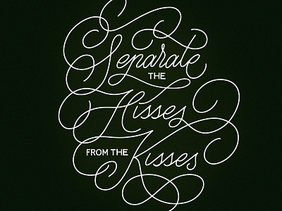 Seperate The Hisses From The Kisses calligraphy cursive handmade lettering lyrics script type typography