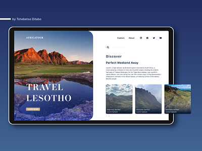 Lesotho Travel - AfricaTour Landing Page africa app concept concept art concept design concepts design landing page landing page ui logo design minimal travel travel africa travel agency travel app ui uidesign uxdesign uxui