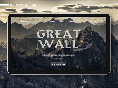 Great Wall Travel Agency Concept asia travel branding concept design design great wall landing page ui minimal social media design travel app ui uiuxdesign