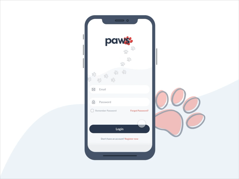 Paws- Sign Up Flow app design motion paws pets signup ui ux