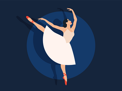 You don't need wings to fly ballet blue dance flat flatillustration girl illustration ipadpro minimal