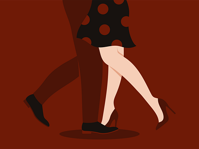 Dance couple dance flat flatillustration illustration ipadpro minimal red vector
