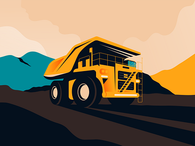 Rigid Frame Truck flat flatillustration illustration machinery minimal truck