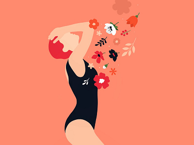 Wash your sins away 🖤 flat flatillustration flowers girl illustration ipadpro minimal shower