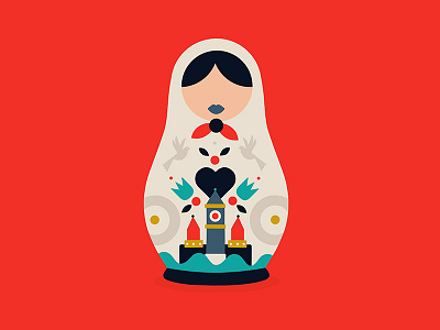 🔻I don't like games, I don't hide well🔺 design flat flatillustration illustration ipadpro matryoshka minimal red