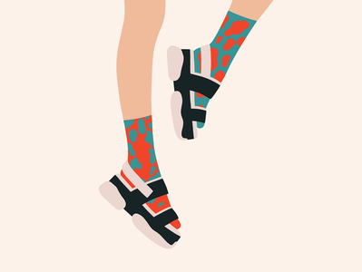 Entering a new week design flat flatillustration girl illustration ipadpro legs minimal pattern red vector vectorart