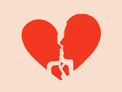 Some things you will never forget broke couple flat heart illustration ipadpro love minimal red vectorart
