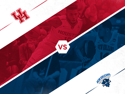 UH vs NO basketball color design graphic houston logo marketing matchup new orleans sports