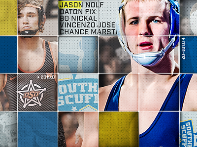 Southern Scuffle athlete design detail graphic marketing photoshop scuffle southern sports typeography wrestling