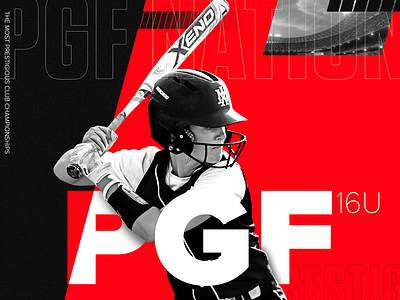 PGF 16U athlete campaign design graphic marketing pgf photoshop softball sports tournament typeography