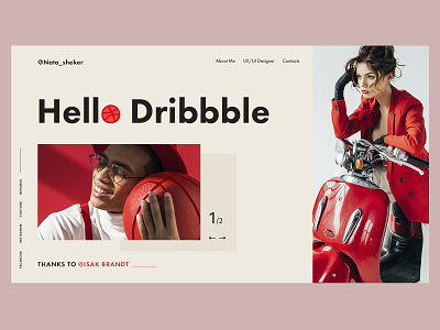 Nata Sheker clean design concept debut hello dribble hero banner minimal red responsive design ui design ux ux design web design