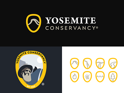 Yosemite Conservancy Design Challenge #yosemitechallenge badge branding icons identity logo yosemitechallenge