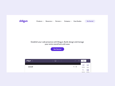 Shogun - Homepage and Brand New Marketing Site branding ecommerce homepage homepage design iconography saas saas design shopify webflow webflow cms