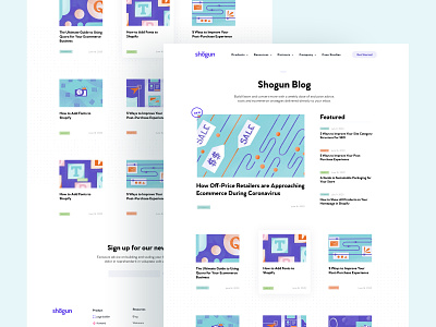 Shogun Blog– Design blog blog design clean ecommerce illustration landing page saas web design