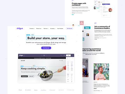 Shogun Homepage– Design branding clean ecommerce homepage landing page product product page saas saas design