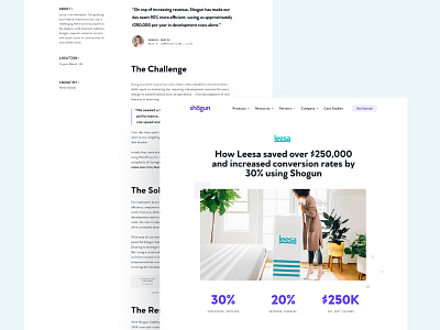 Shogun Case Studies— Closer Look branding case studies ecommerce graphicdesign landing page saas typography ui