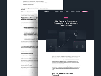 Shogun Frontend Blog— Design blog branding clean design ecommerce enterprise landing page saas