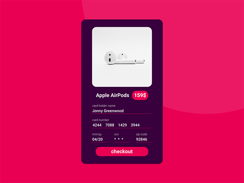 Checkout form