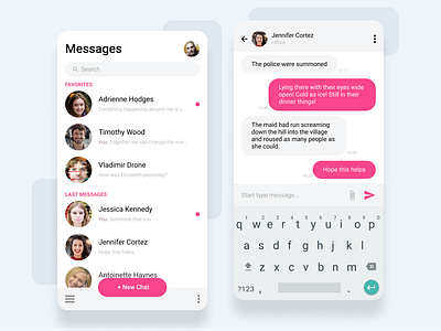 Messenger App app design figma messenger messenger app ui vladimir dronov