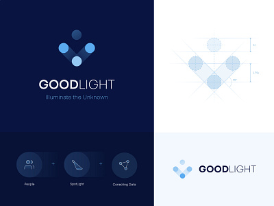 Goodlight Branding 2d blue branding branding and identity clean light logo media minimal platform risk stats workforce