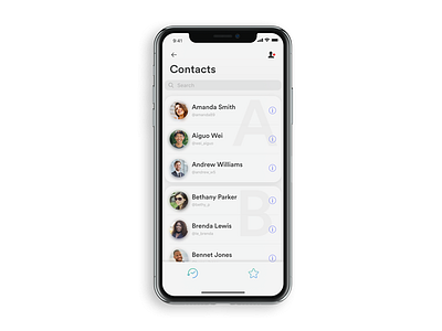 Contacts UI Screen Concept