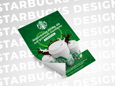 Affiche Starbucks branding coffee design design graphique identity photomontage starbucks vector visual effect