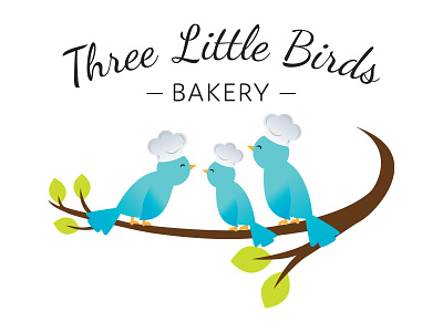 Three Little Birds Bakery bakery birds logo design