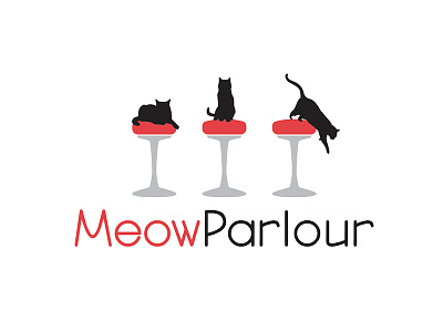 Logo Concept for Meow Parlour cats logo concept logo design