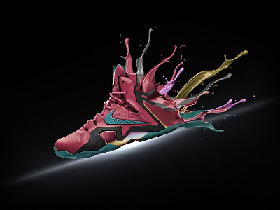 Fluidium air basket basketball color fluid jordan nike photoshop shoes splash