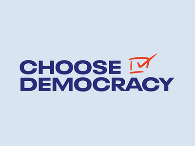 Choose Democracy blue brand design branding check democracy logo logo design political politics red wordmark