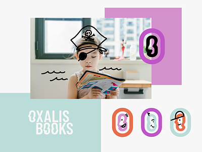 Oxalis Books books brand identity branding bright fun imagination imaginative kids logo logo design logotype pink playful press publisher publishing vibrant visual identity wordmark